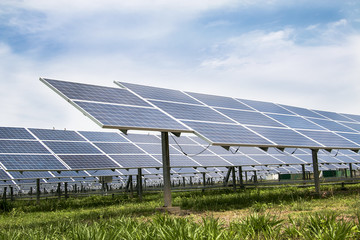 Solar cell panels farm