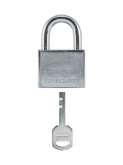 Metal lock and key.