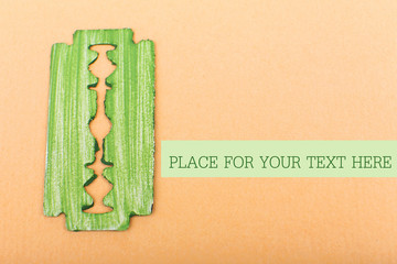 Razor blade on color background