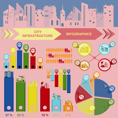 Set of elements infrastructure city, vector infographics