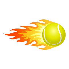 Flaming tennis ball