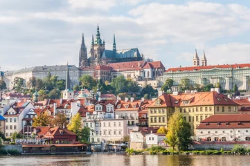 Foto op Plexiglas View of Prague castle with river Vltava, Czech Republic © taweepat