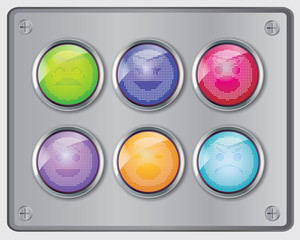 Vector set of glossy switch face emoticons.
