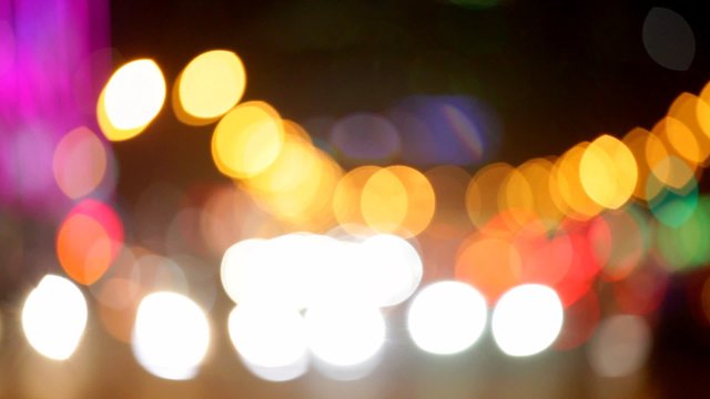 Night city lights and traffic background