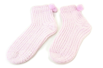 Beautiful female socks, isolated on white
