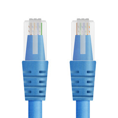 paper cut of blue cable for ethernet, internet network or lan li