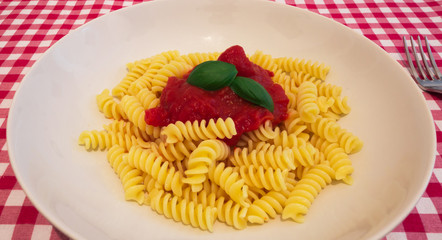 a dish of italian pasta