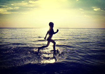 Child running on the Water