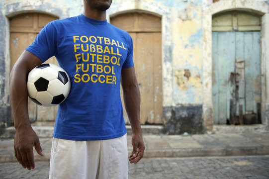 Brazilian Soccer Player with International Football Shirt