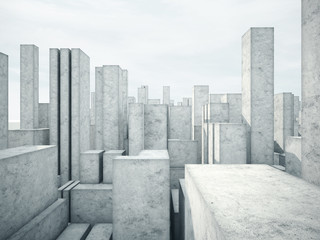 abstract concrete architecture - obrazy, fototapety, plakaty
