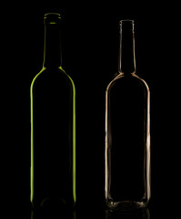 Glass bottle in the low-key lighting