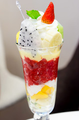 Ice cream with fruit