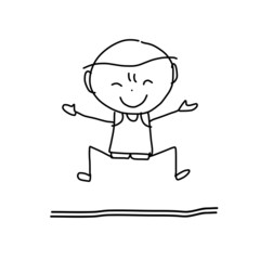 hand drawing happy kids