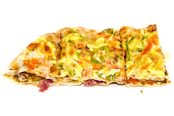 Frische Pizza auf Weißem Hintergrund