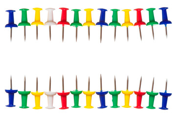 Pins isolated on white background
