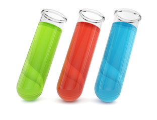 Test tubes with colorful liquid