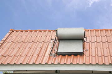 Solar panel for hot water system on roof