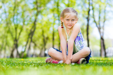 portrait of a girl in a park