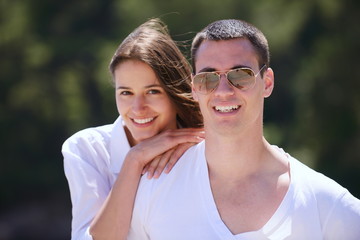 Fototapeta premium happy couple have fun on the beach