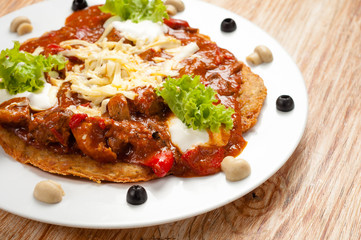 Fritter with sauce