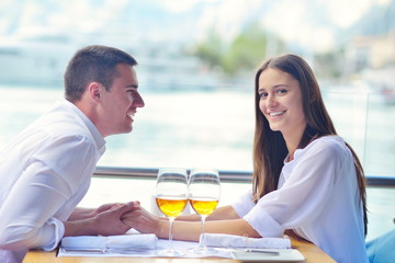 couple having lanch at beautiful restaurant