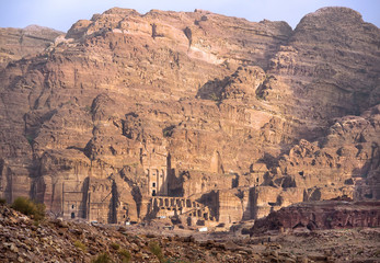 remains of nabatean city Petra in Jordan