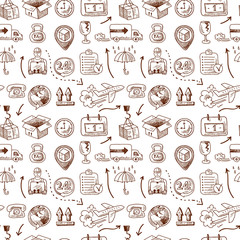Logistic icons seamless pattern