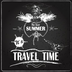Seaside chalkboard poster