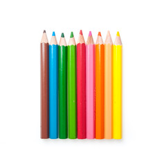 Colour pencils isolated on white background