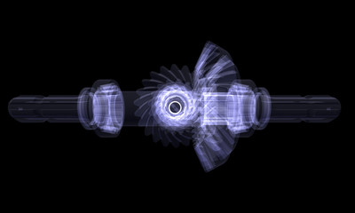 Fototapeta na wymiar Hipoidalnych przekładni. X-ray render