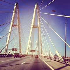 Fototapeta premium beautiful bridge in saint-petersburg on daylight, Russia