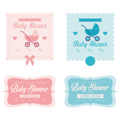 Baby Shower Template Cards Illustration Editable