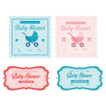 Baby Shower Template Cards Illustration Editable