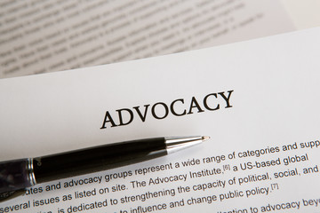 document with the title of advocacy