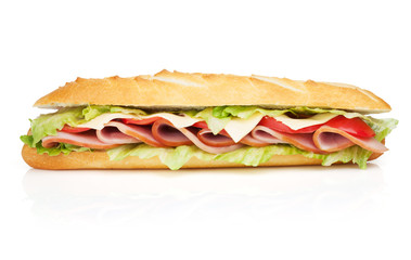Fresh sandwich with meat and vegetables