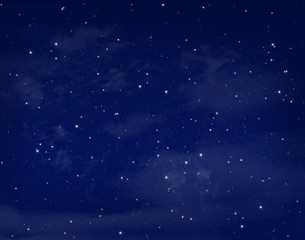 Obraz na płótnie Canvas Stars in a night blue sky