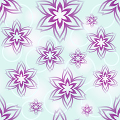 Fototapeta na wymiar Seamless blue and purple flower buds wallpaper