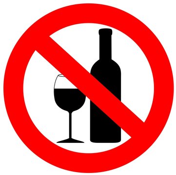 prohibited alcohol drinking sign