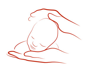 contours of mother and baby