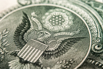 One dollar bill, super macro