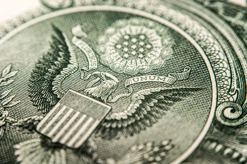 One dollar bill, super macro