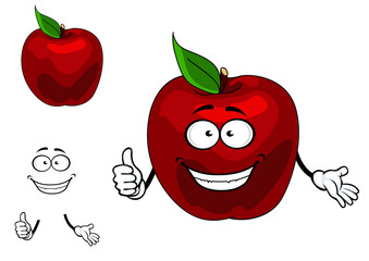 Happy red cartoon apple fruit