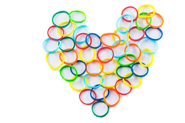 Heart shape of colorful hair bands