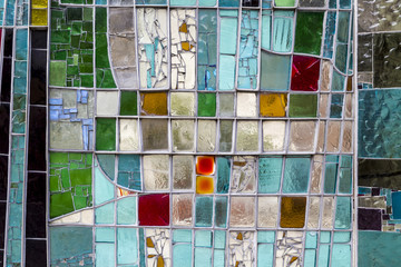 Detail of a Stained Colorful Window. Abstract Texture Background