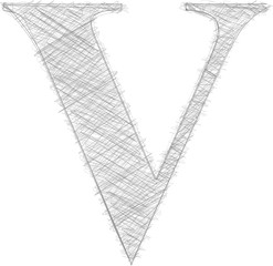 Freehand Typography Letter V