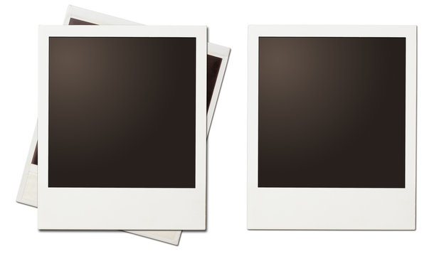 retro instant photo polaroid frames isolated on white