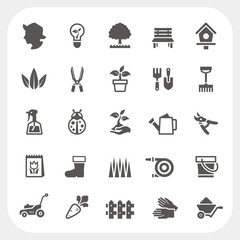 Gardening icons set