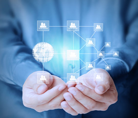  modern social buttons n hand