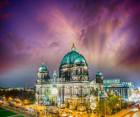 Berliner Dom. German Cathedral at sunset, aerial view © jovannig