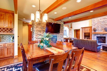 Luxury house interior. Dining room